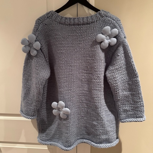 Fengyi Tan Blue Crochet Flower Cardigan - Picture 2 of 5